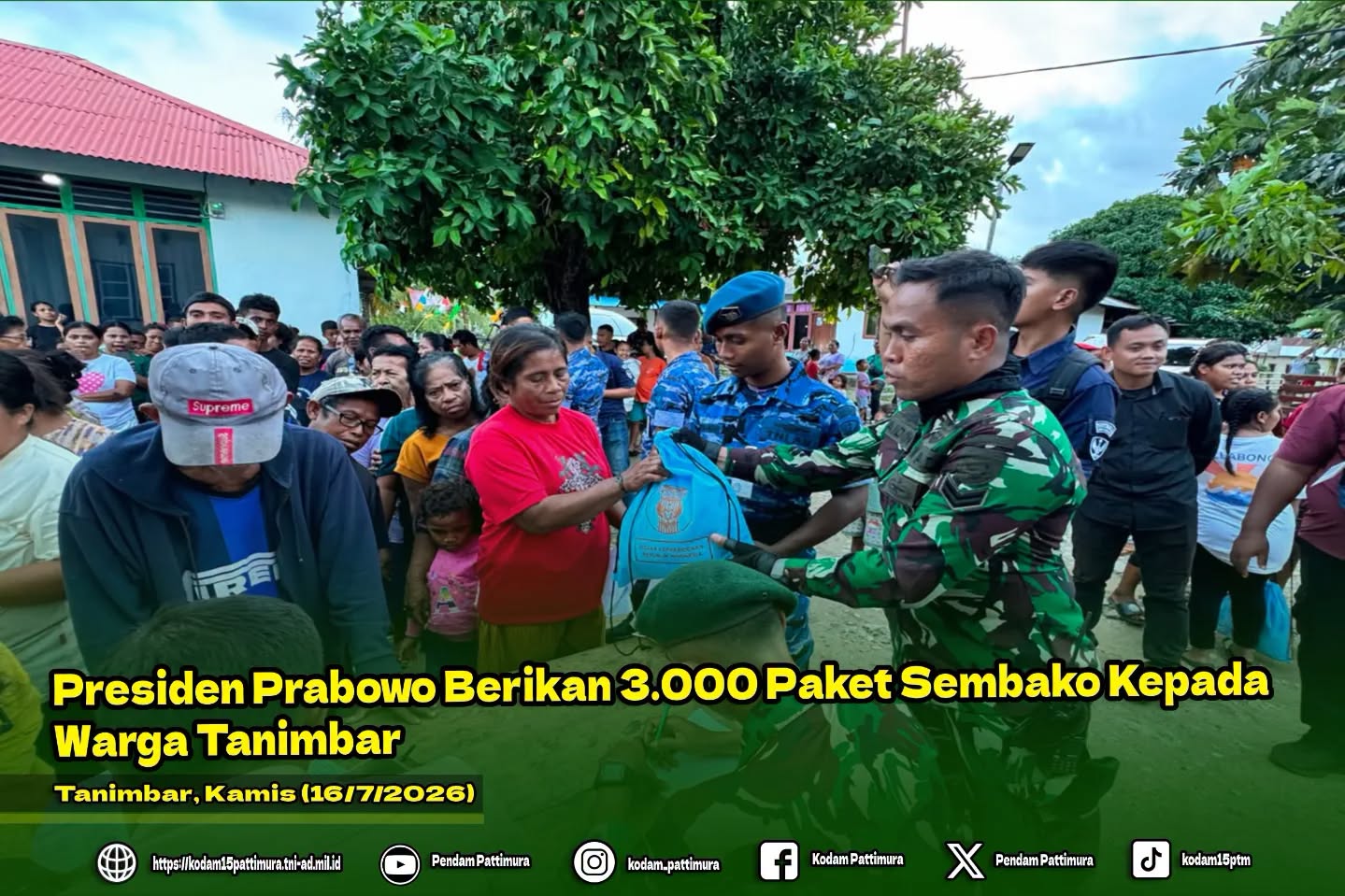 Presiden Prabowo Berikan 3.000 Paket Sembako Kepada Warga Tanimbar