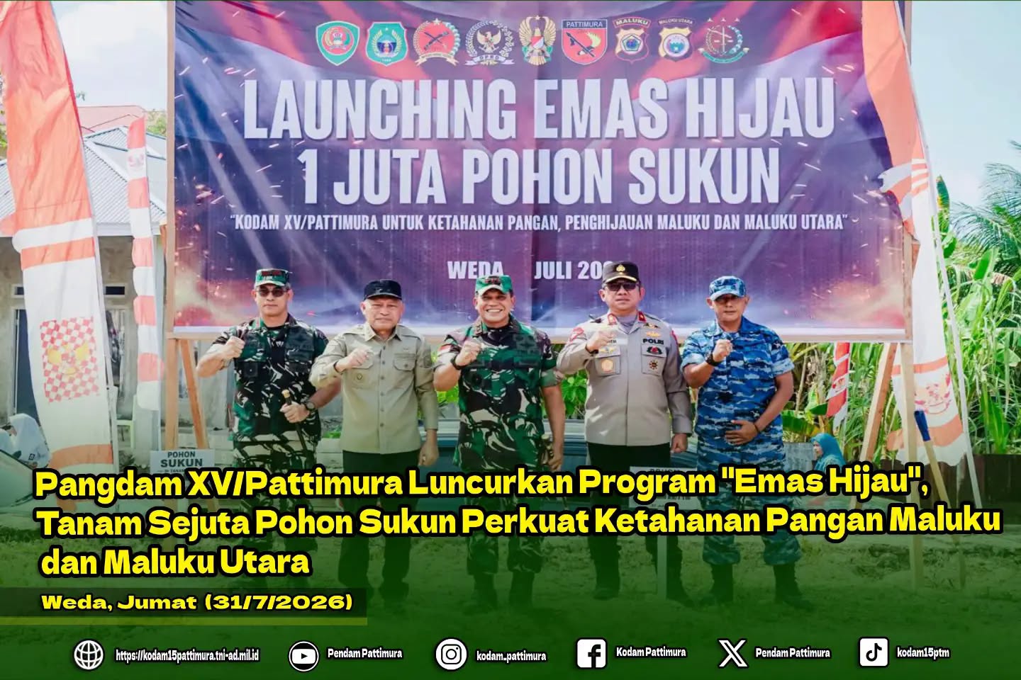 Pangdam XV/Pattimura Luncurkan Program "Emas Hijau", Tanam Sejuta Pohon Sukun Perkuat Ketahanan Pangan Maluku dan Maluku Utara