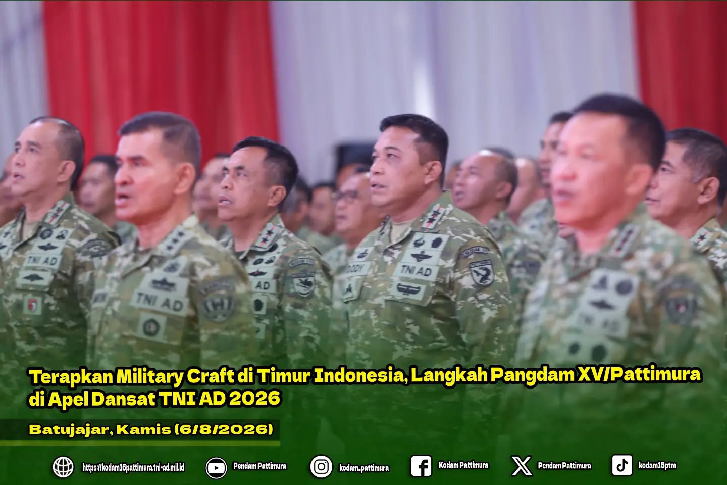 Terapkan Military Craft di Timur Indonesia, Langkah Pangdam XV/Pattimura di Apel Dansat TNI AD 2026