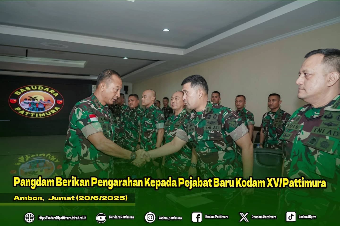 Pangdam Berikan Pengarahan Kepada Pejabat Baru Kodam XV/Pattimura