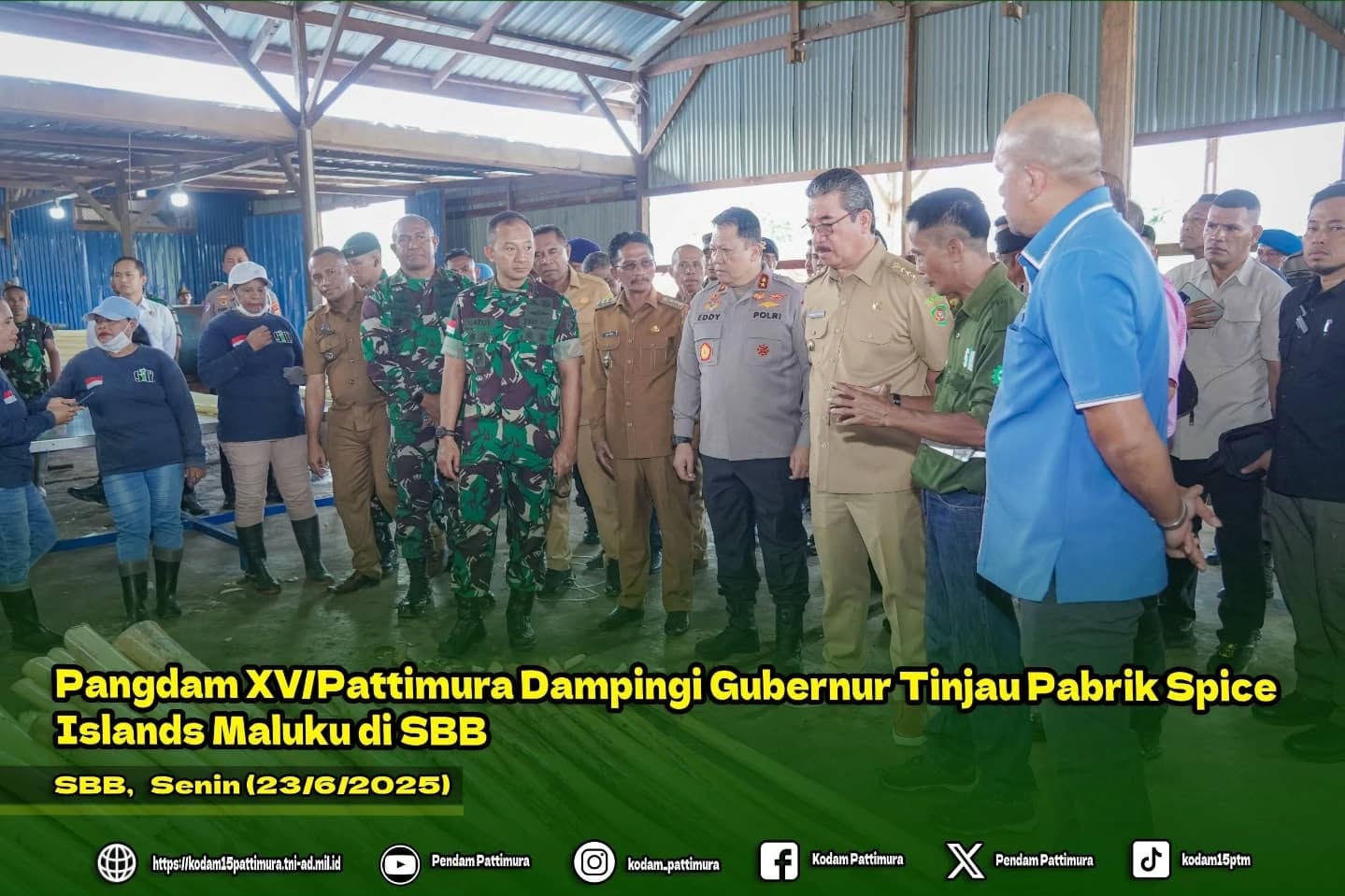 Pangdam XV/Pattimura Dampingi Gubernur Tinjau Pabrik Spice Islands Maluku di SBB