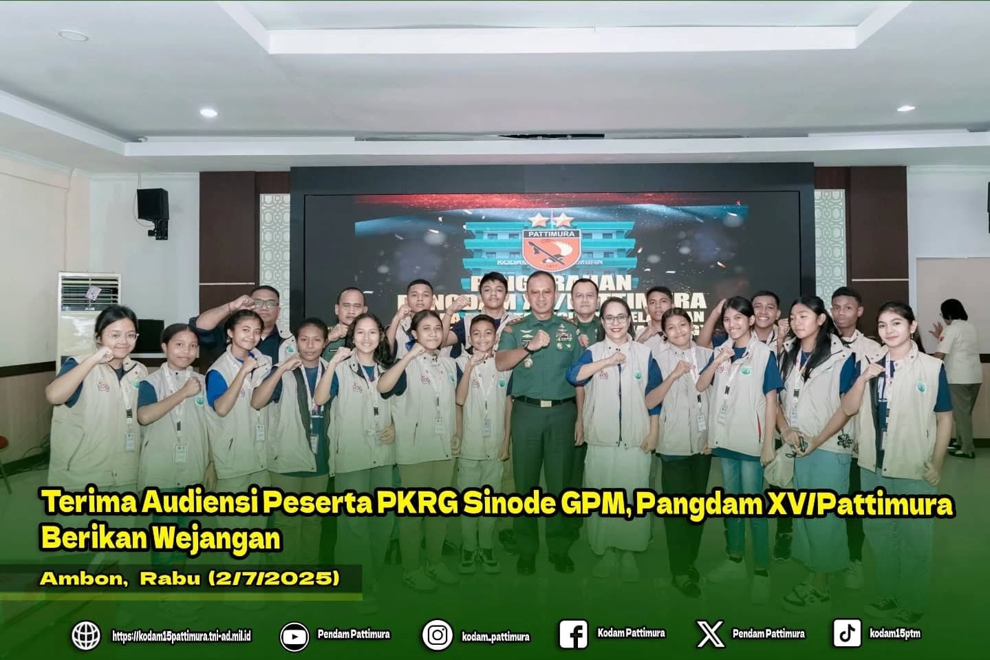 Berikan Wejangan, Pangdam XV/Pattimura Terima Audiensi Peserta PKRG Sinode GPM
