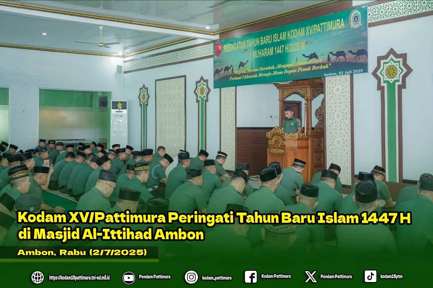 Kodam XV/Pattimura Peringati Tahun Baru Islam 1447 H di Masjid Al-Ittihad Ambon