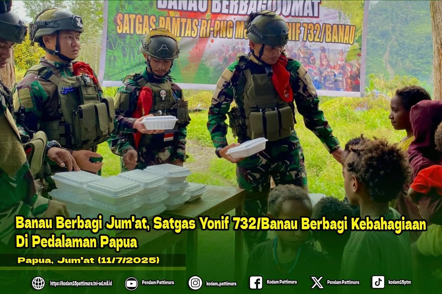 *Banau Berbagi Jum'at : Satgas Yonif 732/Banau Berbagi Kebahagiaan Di Pedalaman Papua*