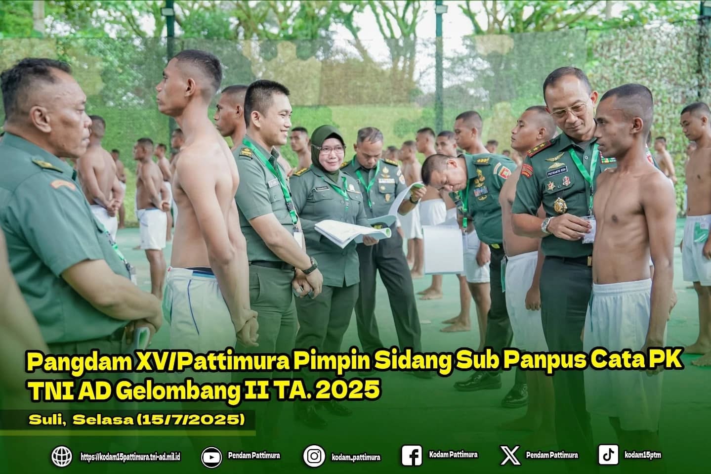 Pangdam XV/Pattimura Pimpin Sidang Sub Panpus Cata PK TNI AD Gelombang II TA. 2025