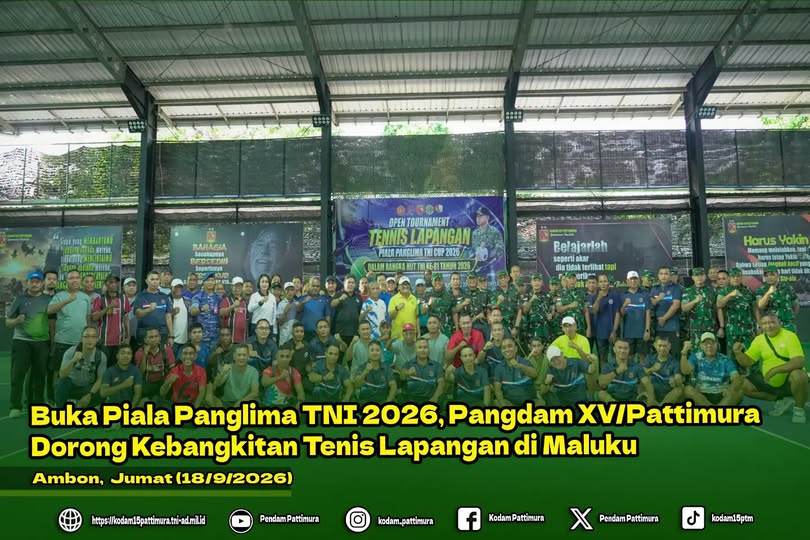 Buka Piala Panglima TNI 2026, Pangdam XV/Pattimura Dorong Kebangkitan Tenis Lapangan di Maluku